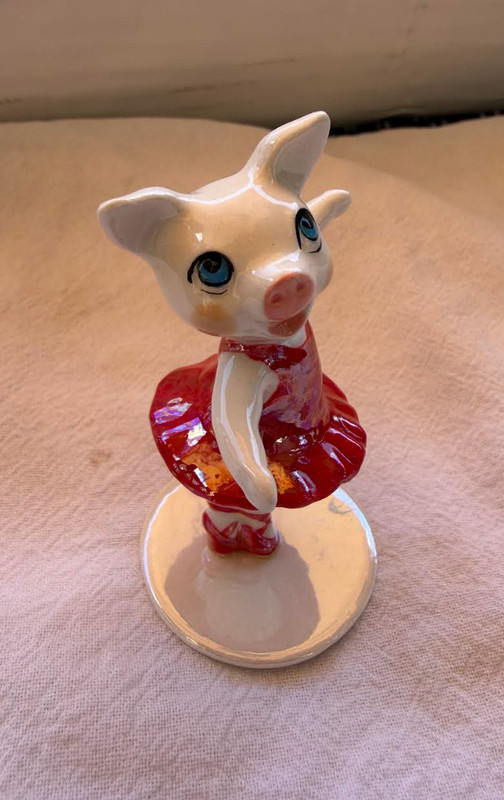 Rare Hagen Renaker Ballerina Pig Retired #3398 New! Porcelain Figurine
