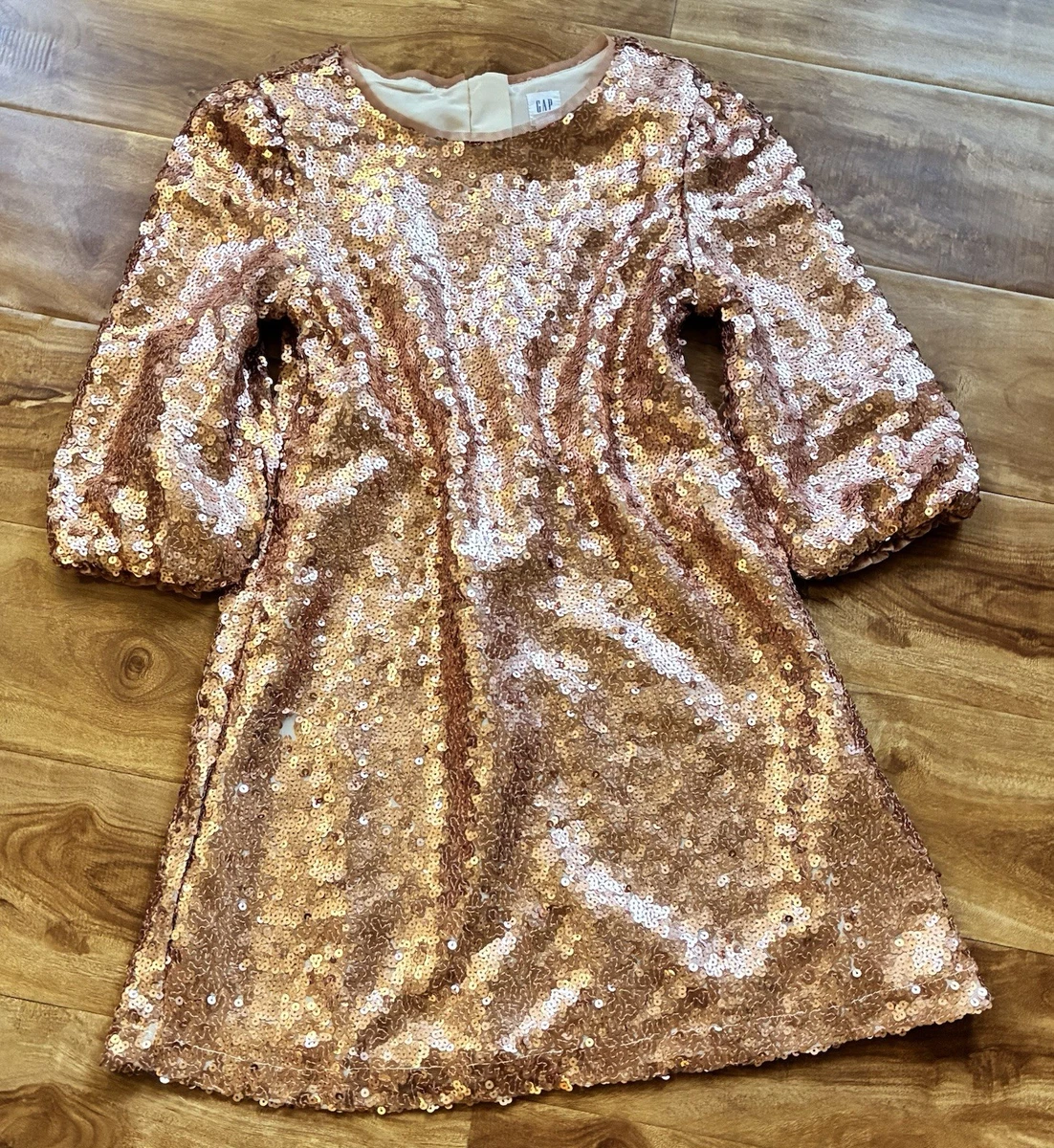 gap gold sequin dress Gap (B) Gold Youth Size 12 FormalDress
