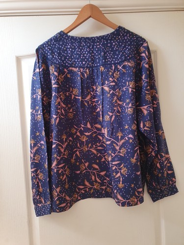 Roba Bianca Phoebe Camicia Donna Manica Lunga Navy Floreale Top Taglia 18 Nuova con etichette - Foto 5 di 15