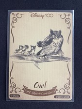 Owl Card Fun Wood Sketch Cards Series Disney 100 Anniversary Carnival UR29 #B