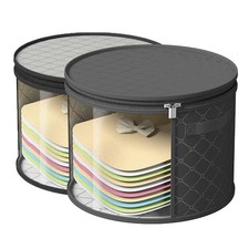Hat Boxes For Women Storage - This Oversized Clear Pure Black and Gray