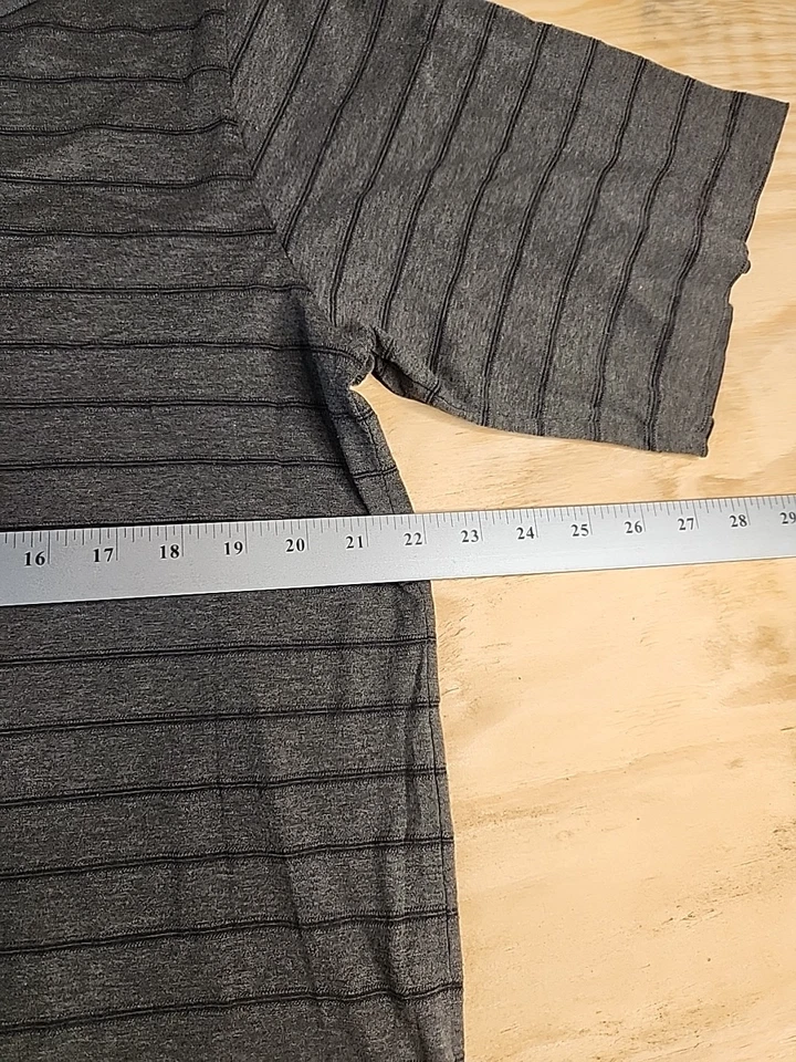 Polo Golf Ralph Lauren Suave Pima Algodón Gris Rayas Polo Para Hombre Grande Foto 3 de 4