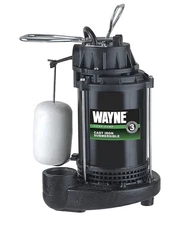New Wayne CDU790 1/3 HP Cast Iron Submersible Sump Pump w/ Vertical