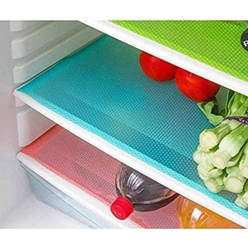 PVC Plastic Rectangular Refrigerator Printed Mats Pack of 6 - Image 2 of 4