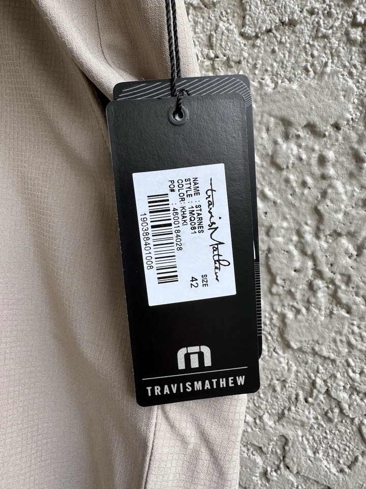 NEW Travis Mathew Mens Golf Shorts Tan New Heater Series Pure Performance Sz 42 - Image 2 of 4