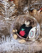 GANZ COTTAGE COLLECTIBLES MINIATURES Teddy Bear Ornament 3" Jointed Plush Bruno