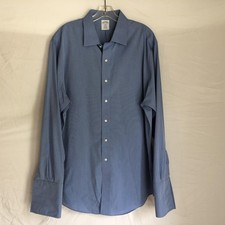 Brooks Brothers Shirt Mens 17.5 36/37 Blue 1818 Regent Non-Iron French Cuff
