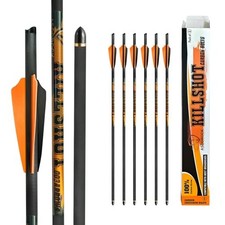 Crossbow Bolts 20 Inch 400 Grain Carbon Crossbow Arrows .003/.001 Straightnes...