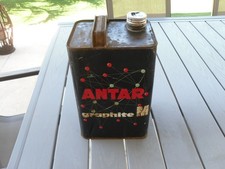 ANCIEN  BIDON D'HUILE ANTAR 5 LITRES VINTAGE OLD CAR