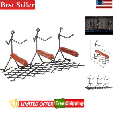 Novelty Stainless Steel Hot Dog Griller - 3x Man Figure for Unique Parties
