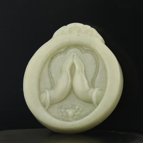 China Old Natural hetian Jade hand carved statue of buddha pendant A8 - Picture 5 of 6
