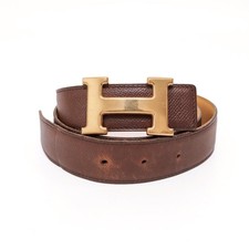 Hermes Constance H Belt Brown Gold Size 72 Length 87cm 3.1cm