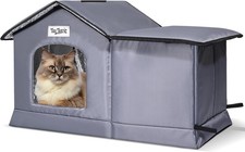 Weatherproof  Insulated Outdoor Cat House - Seamless Base Stays Dry,Cats Large 