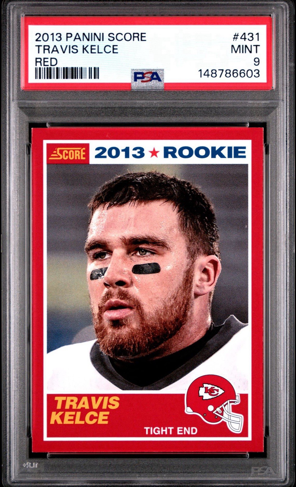 2013 Score Travis Kelce Rookie Red #431 PSA 9