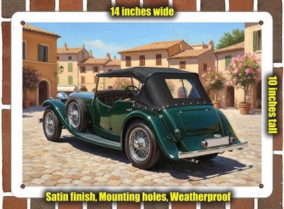 Metal Sign - 1934 Alvis Speed 20 Sports Tourer Oil Painting - 14x10