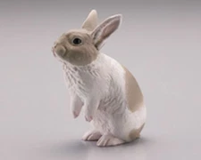 Kaiyodo Capsule Q Museum Pet Animal Mini Figure Rabbit Brown & White Japan