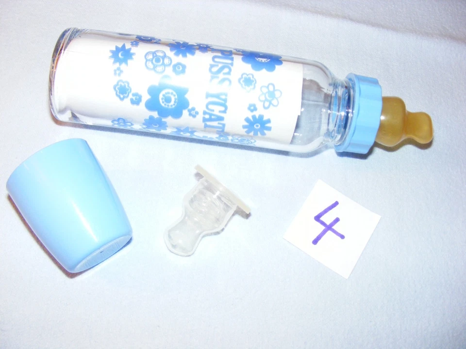 große SCHOTTGLAS Babyflasche PUSSYCAT ( NUK ) 70er Jahre Nr. 4 - Bild 4 von 4