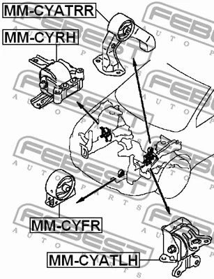 Montaje de motor delantero calibre Dodge Febest 2007-2012 AT/MT MM-CYFR Foto 2 de 2