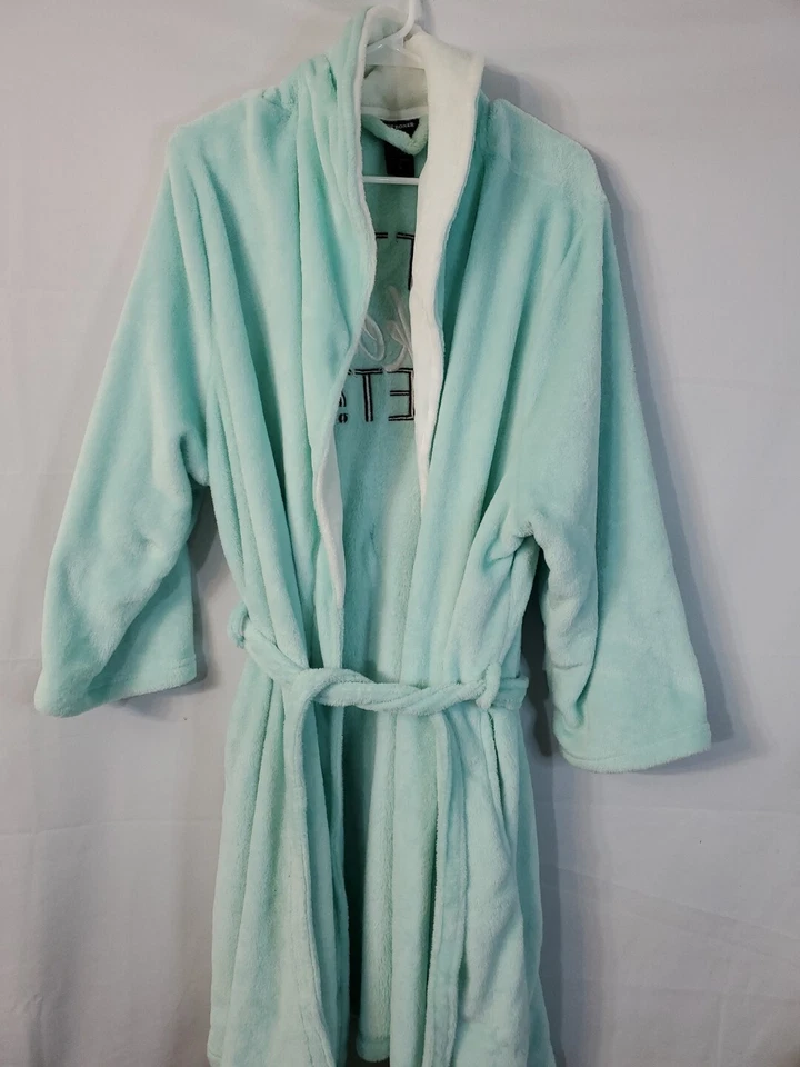 Bata Boxer Joe Para Mujer Talla 2X Azul Claro Acogedora Cálida Felpa Envoltura Spa Foto 3 de 4