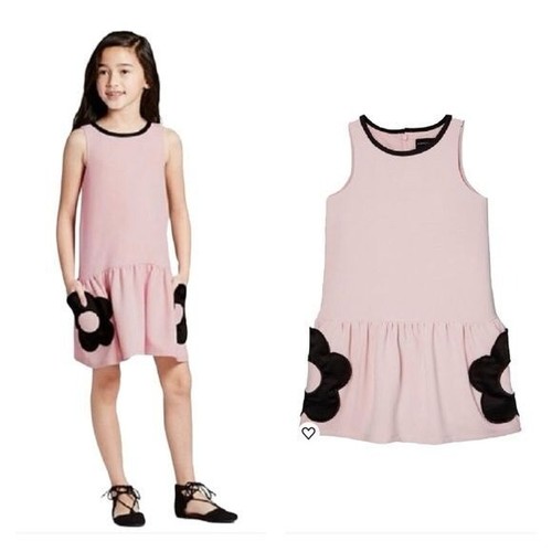 Victoria Beckham Girl Blush Flower Pocket Drop Waist Dress Size XS Pink Girlcore - Picture 2 of 10