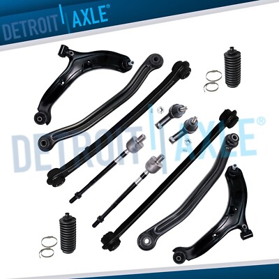 12pc Front Rear Lower Control Arms TieRods Boot Set for 2000-2005 Hyundai Accent