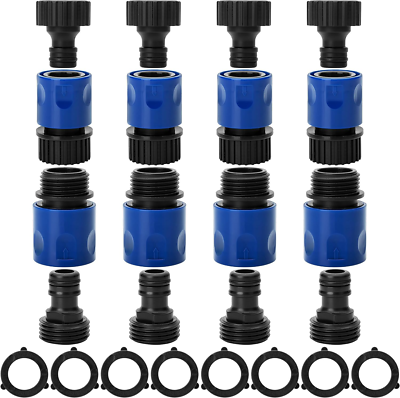 #ad Garden Hose Quick Connect 3 4quot; Water Hose Fit Plastic Male Female Connector 4Set $14.16