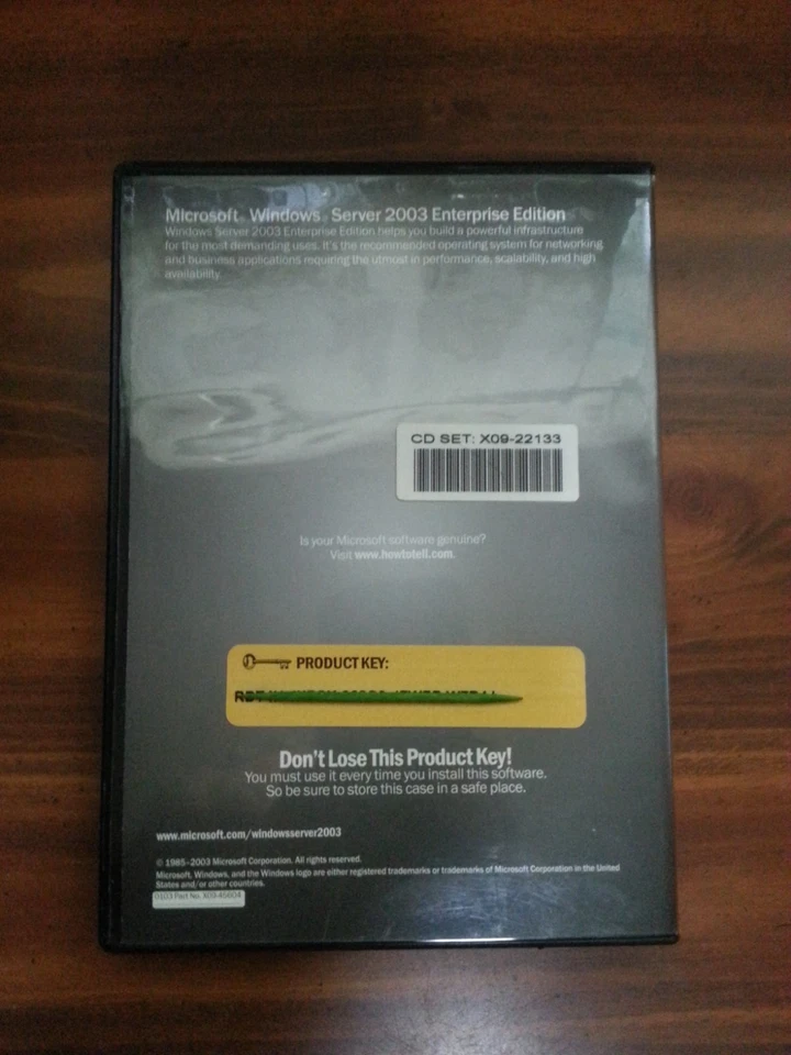 Microsoft Windows Server 2003 Enterprise x86 25 CAL RETAIL Commercial P72-00001 - Image 3 of 3