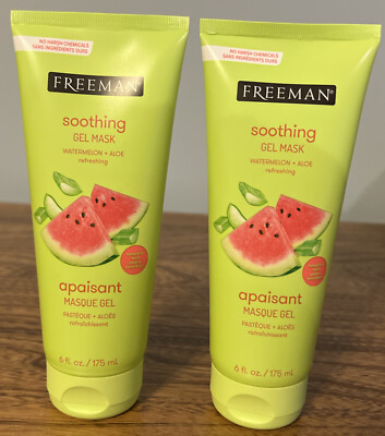 2 Pack FREEMAN Soothing Cooling Gel Mask, Watermelon+Aloe
