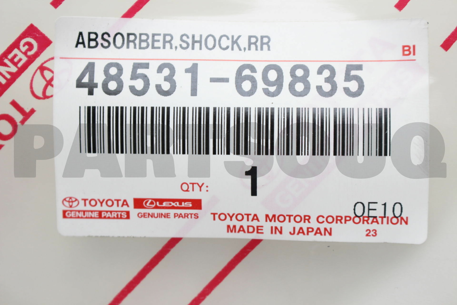 4853169835 Genuine Toyota ABSORBER ASSY, SHOCK, REAR, RH/LH 48531
