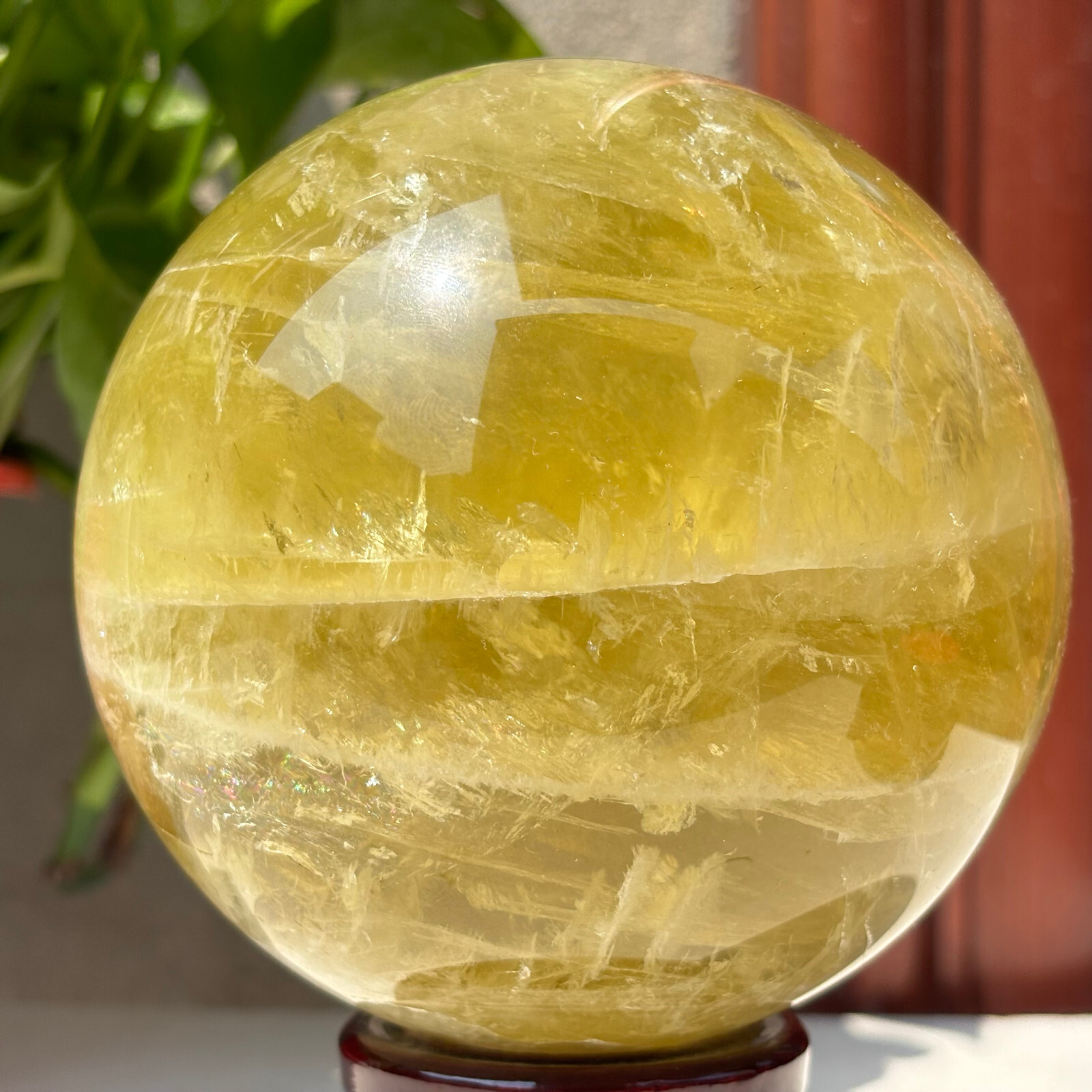 2058g Natural Citrine Crystal Ball Quartz Gemstone Sphere Reiki Healing