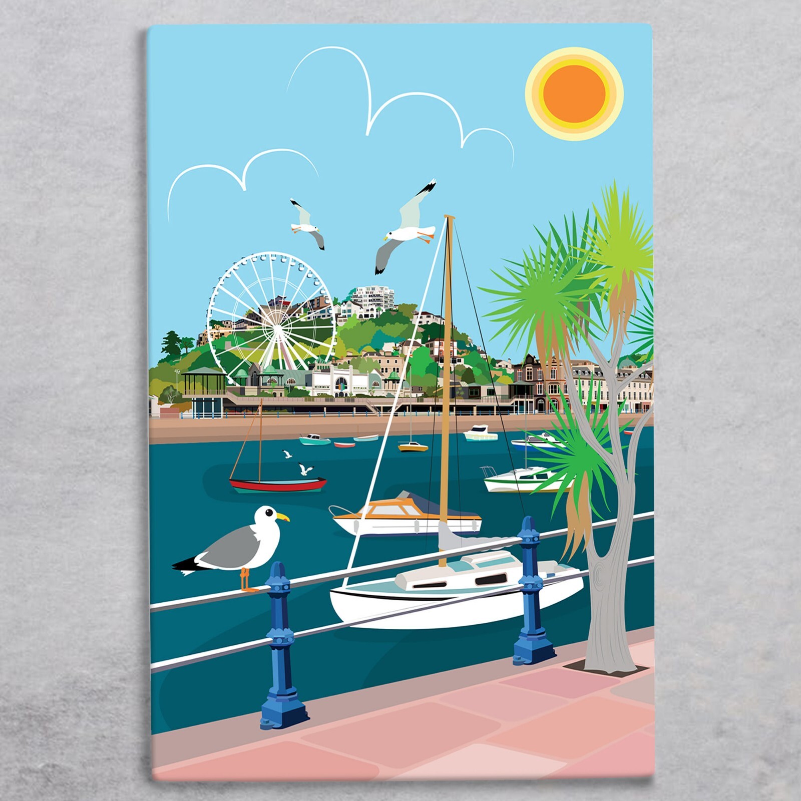 Torquay Ceramic Tile Picture Nautical Plaque Sign Wall Art Kate Pearson 30x20cm