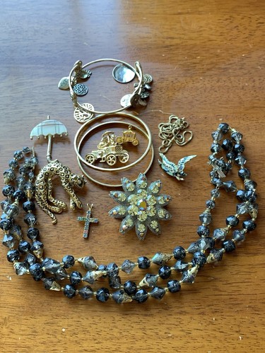 Lot Jewelry 12 Piece Mixed Vintage to Modern Some Rhinestones