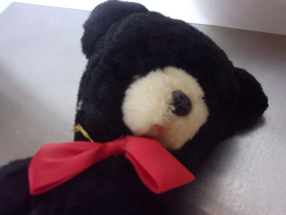 VINTAGE - OURS en PELUCHE noir - Photo 2/3