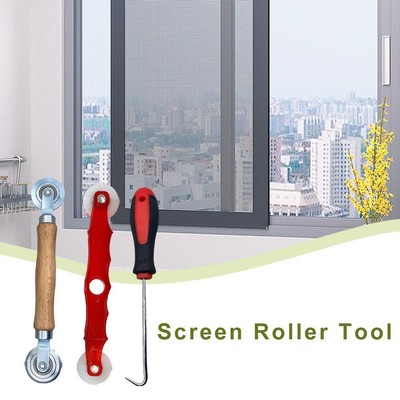 1PC Screen Roller Tool Repair Window Frame With Wooden Handle Installing N5Y0
