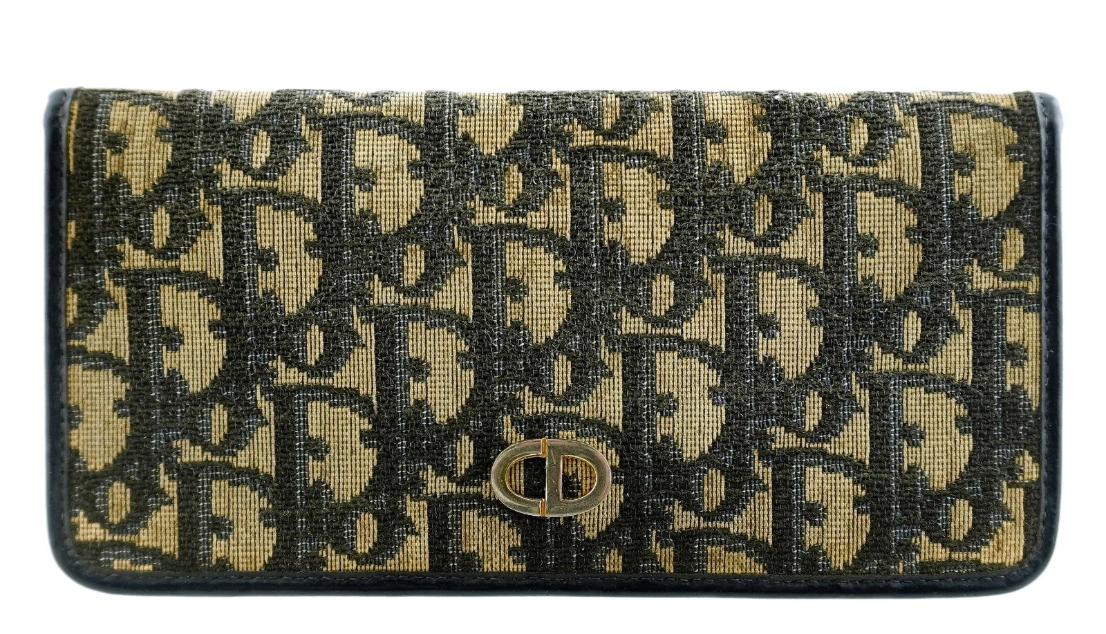 Authentique portefeuille pochette longue CHRISTIAN DIOR bleu trotteur monogramme France