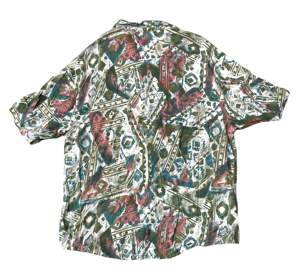 M 80s イタリア製 Abstract Print Rayon shirt M 80s イタリア製 Abstract Print Rayon shirt