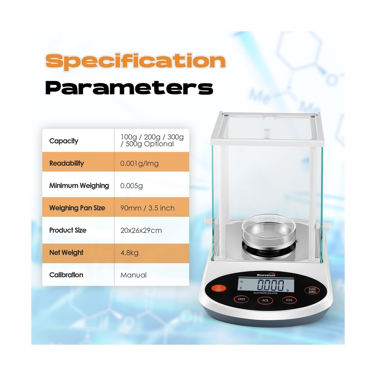 Bilancia Di Precisione Bonvoisin 2000g 0.01g - Per Laboratorio, Cucina, Farmacia, Con Certificazione