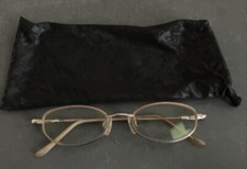 Vintage Women  s Prescription Oval Full Gold Rim Glasses Glasses With Case