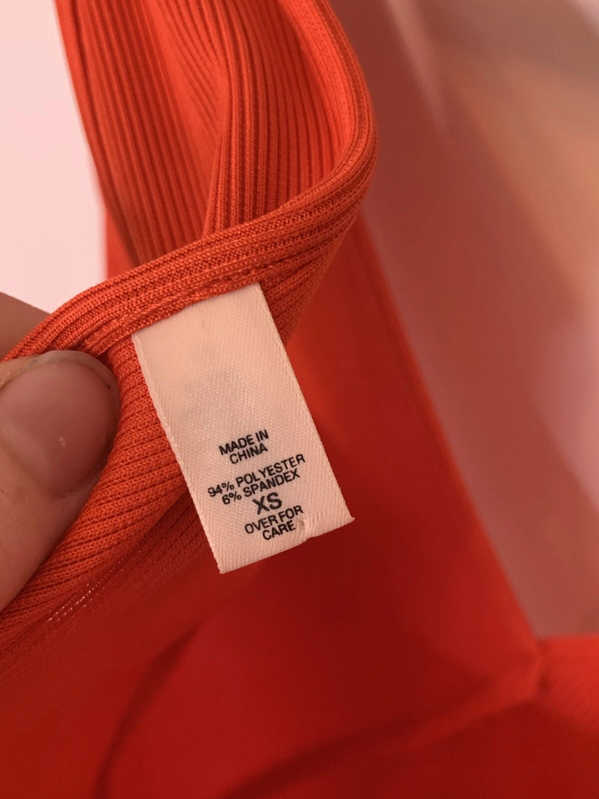 UNDERCOVER Maxi Abito Victoria Secret Arancione A Costine Elasticizzato Tg XS Spiaggia Estate