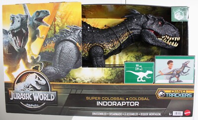 Mattel Jurassic World Super Colossal Indoraptor Dino Tracker Dinosaur  Figure