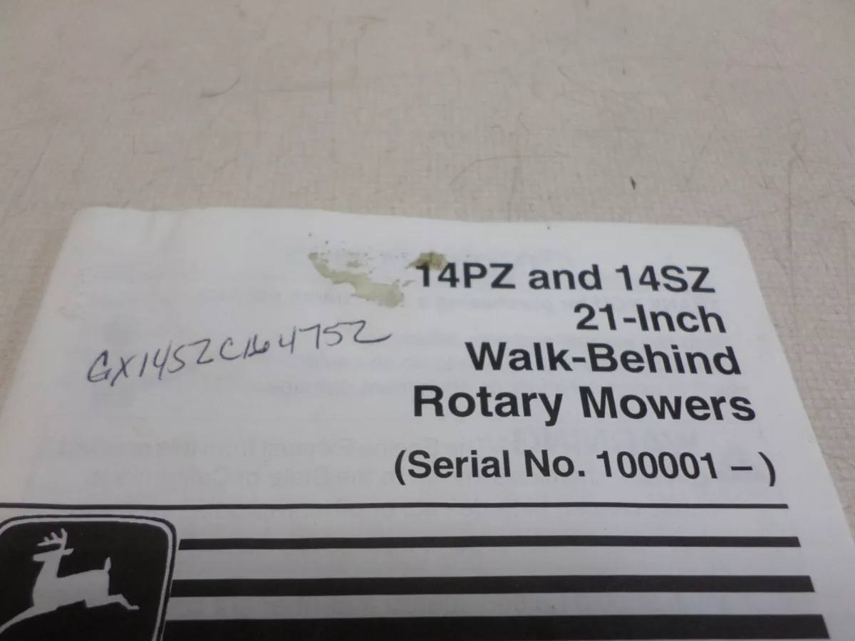 John deere 14sz self sale propelled mower manual