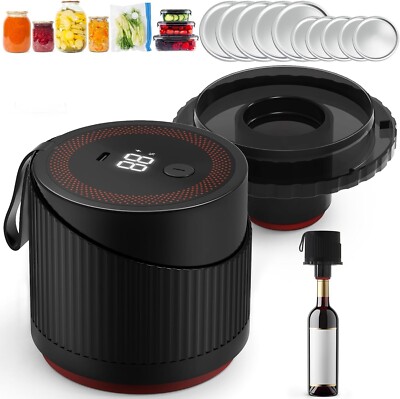 4 in 1 Electric Mason Jar Vacuum Sealer Kit, Vacuum Sealer for Jars Wine Bottle