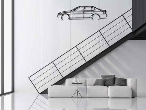 Bmw E60 Wandkunst aus Metall Wandbilder Silhouette SEDAN M5 540 535 530 I D 5 - Picture 7 of 9