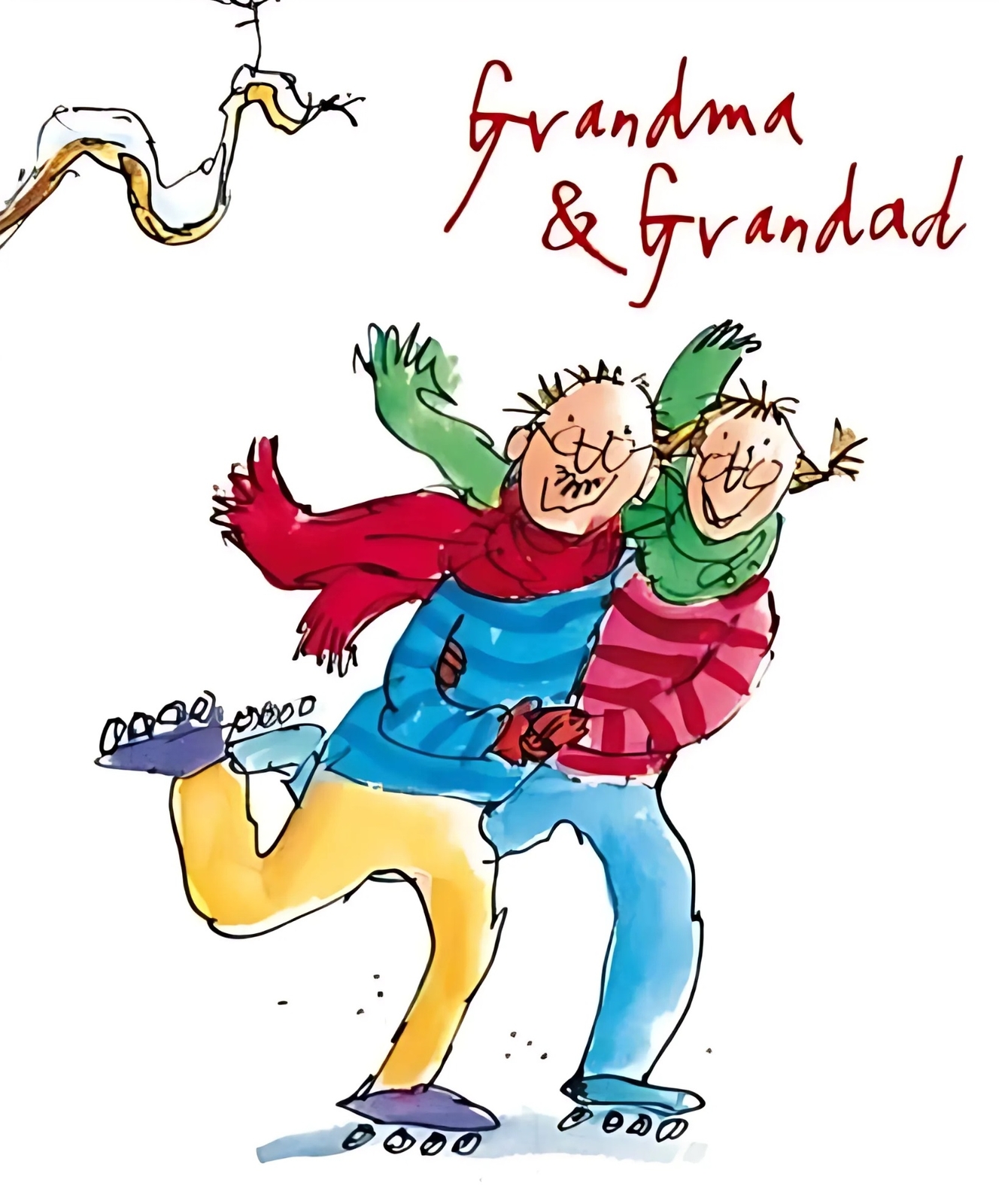 Grandma & Grandad Quentin Blake Christmas Greeting Card Popular Xmas Cards