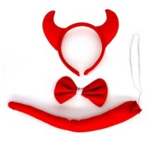 Red Devil Fancy Dress Costume Accessories for Adults & Kids Halloween Outfit