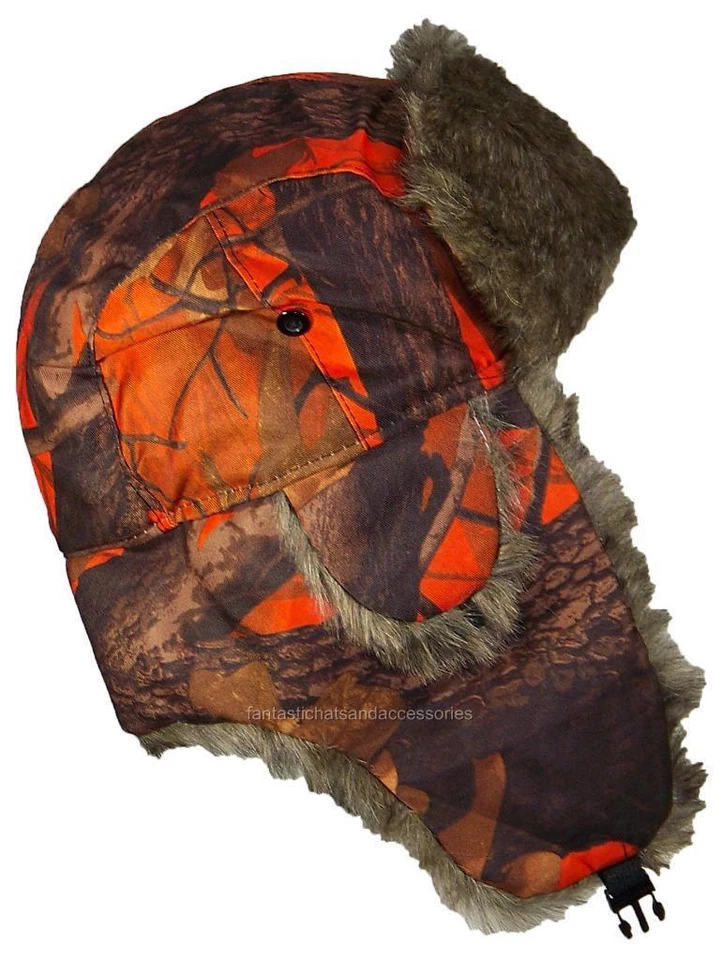 Best Winter Hats Orange Real Tree Camouflage Hunter/Trapper Winter Hat - Image 2 of 3