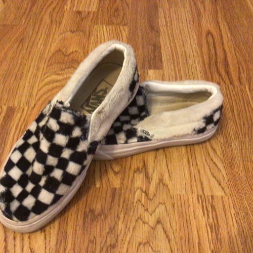fuzzy checkered vans