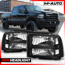 Lhrh Black Clear Corner Headlight Lamps For 05-07 Ford F250 F350 F450 F550 Lhrh Black Clear Corner Headlight Lamps For 05-07 Ford F250 F350 F450 F550