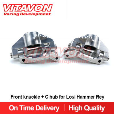 VITAVON CNC Alu7075 Front Knuckle + C Hub For Losi Hammer Rey  Silver