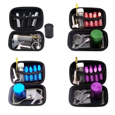 Random Color Outdoor Portable 11 Piece Tobacco Accessory Pipe with Storage Case